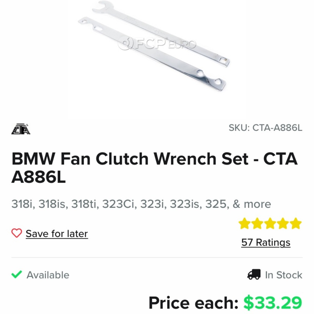 Bmw fan clutch wrench.
